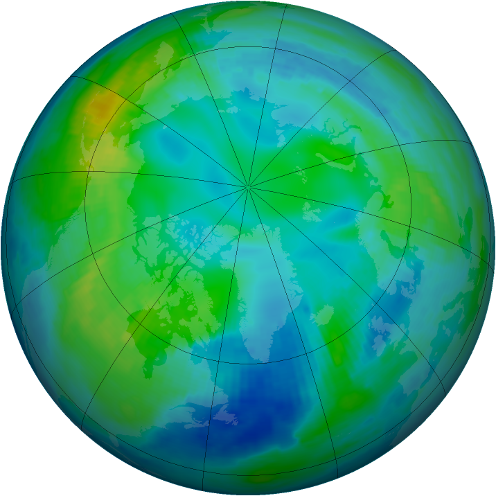 Arctic ozone map for 04 November 1997